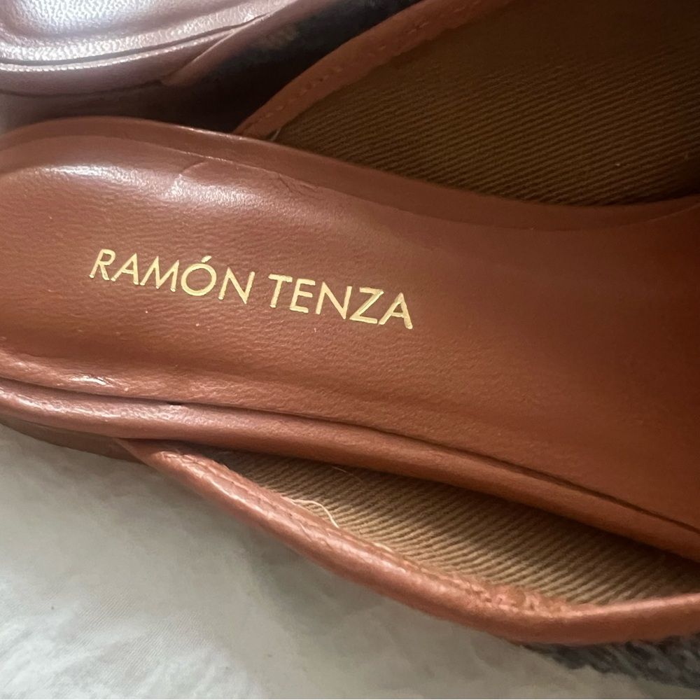 Ramon Tenza Blue Sequin Floral Design Loafers Mules Flats Size 6.5 - Picture 9 of 11